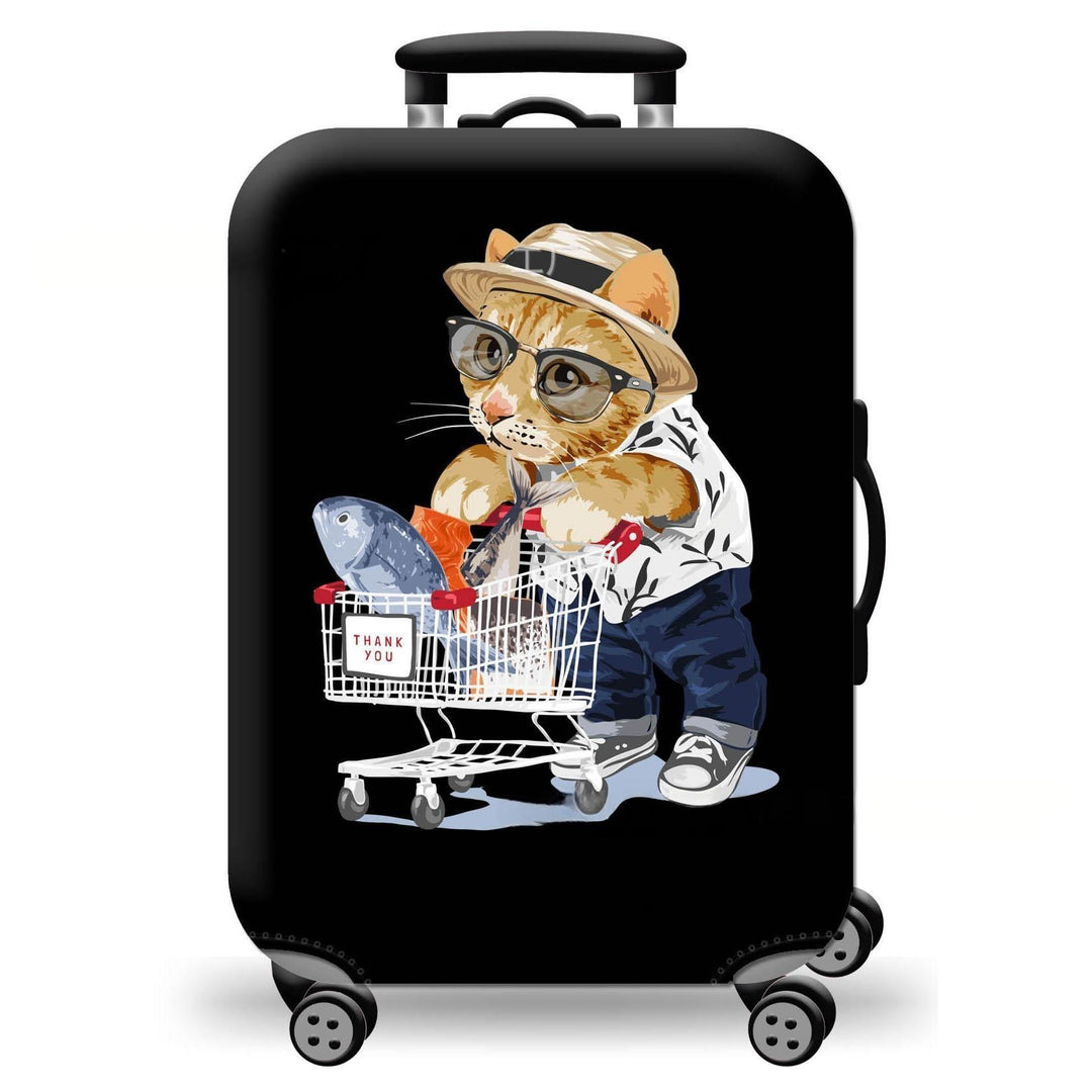 Unisex hard-shell suitcase with playful cat design Kalsten