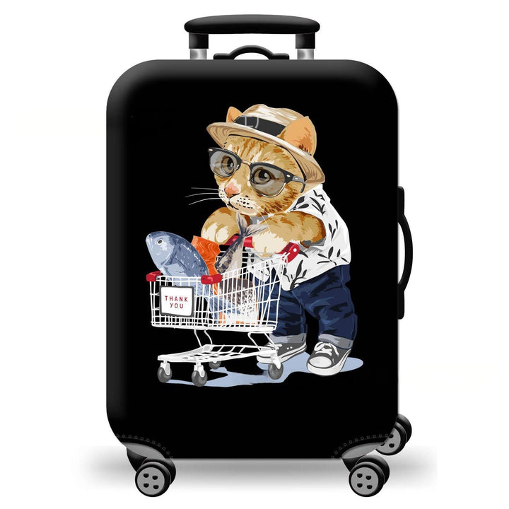 Unisex hard-shell suitcase with playful cat design Kalsten