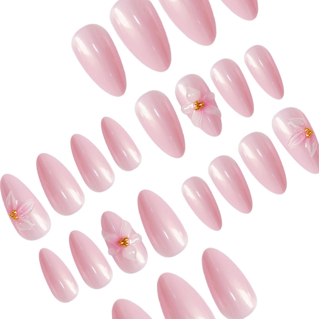 Elegant Floral Pointed Nail Art Extensions Kalsten