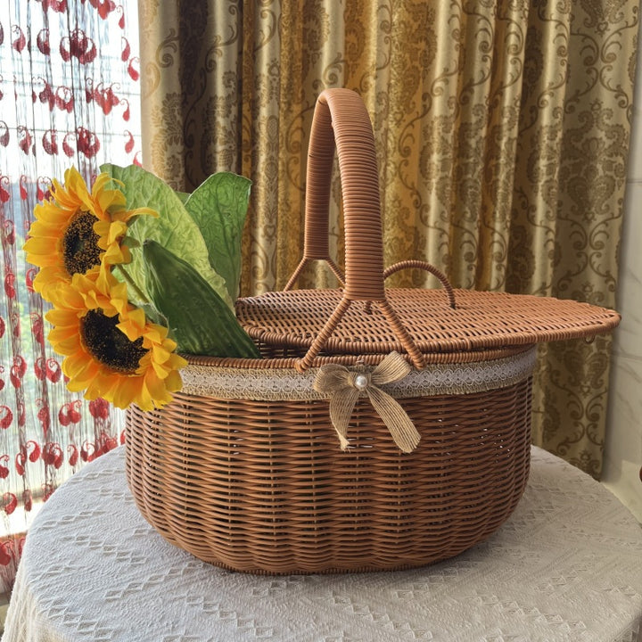 Elegant Woven Picnic Basket Kalsten