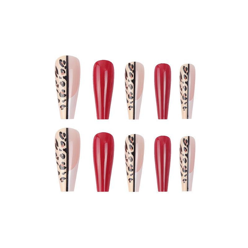 Leopard Print and Glossy Press-On Nail Set Kalsten