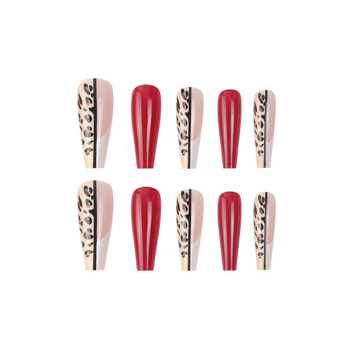 Leopard Print and Glossy Press-On Nail Set Kalsten