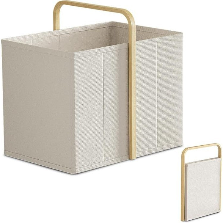 Modern laundry basket with wooden handle Kalsten