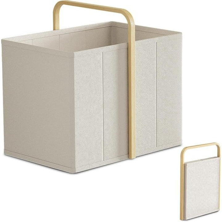 Modern laundry basket with wooden handle Kalsten