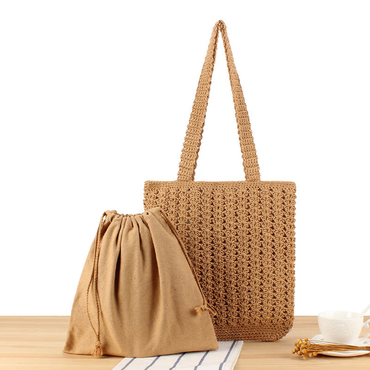 Braided Shopper Bag with Practical Inner Pouch Kalsten
