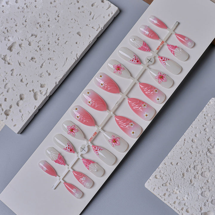 Artistic Floral Press-On Nail Set Kalsten