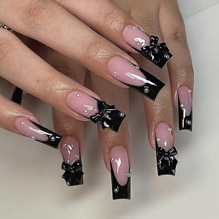 Artificial nails with 3D bow decoration Kalsten