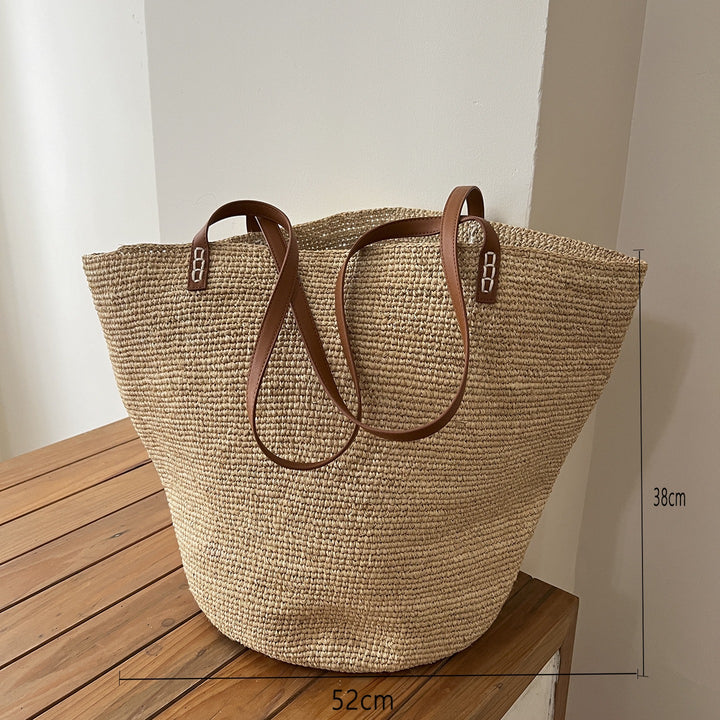 Handmade basket bag with braided handle Kalsten
