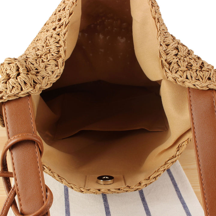 Shoulder bag made of hand-knotted natural material with fringed shoulder strap Kalsten