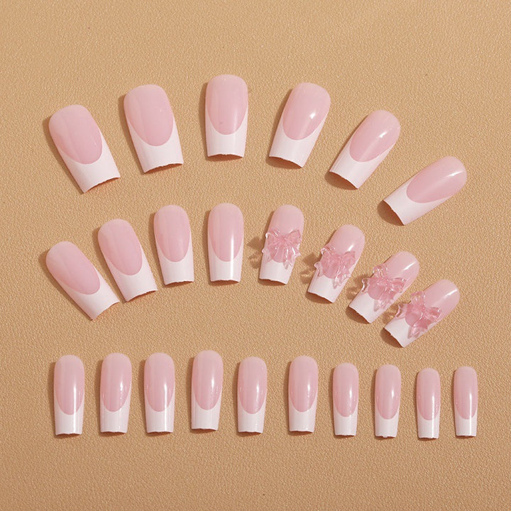Artificial nail tips with delicate bow decorations Kalsten