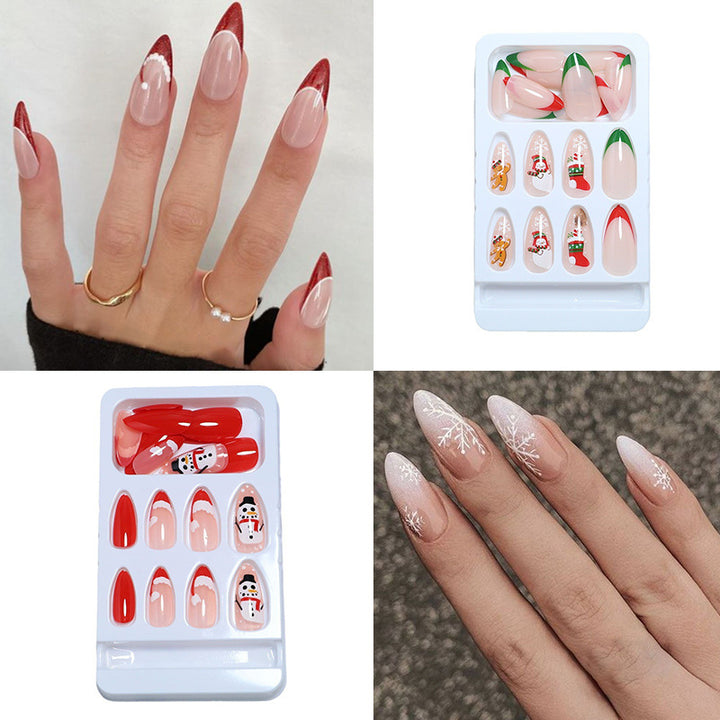 Premium Glossy Glittering Almond-Shaped Press-On Nails Kalsten