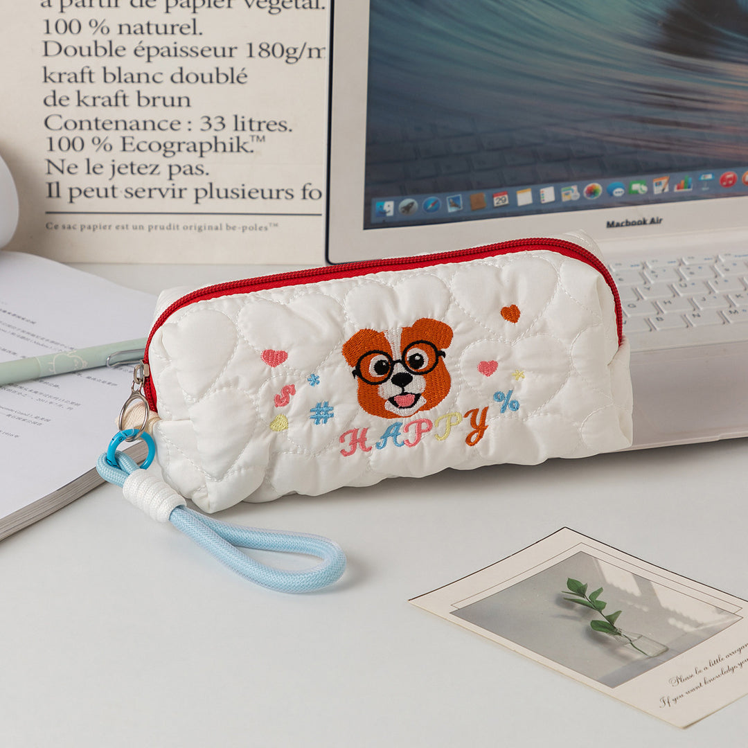 Quilted Cartoon Dog Pencil Case Kalsten