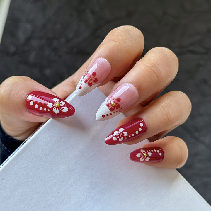 Elegant Floral Press-On Nail Art Collection Kalsten