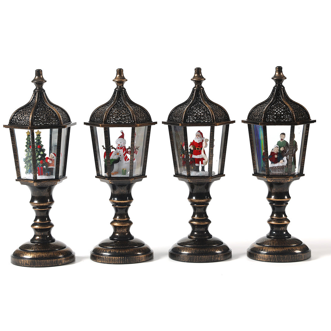 Decorative Lantern with Santa Scene Kalsten