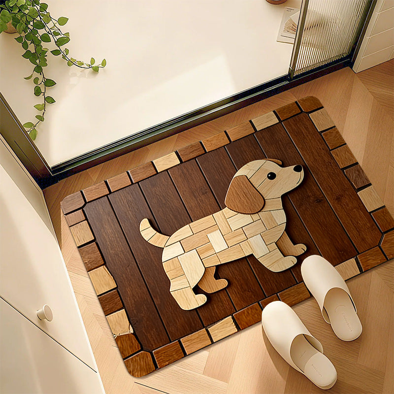 Dog-Themed Decorative Floor Mat