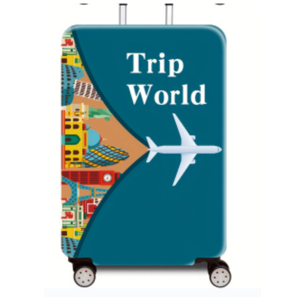 Women's Hard Shell Suitcase with Urban Airplane Design Kalsten