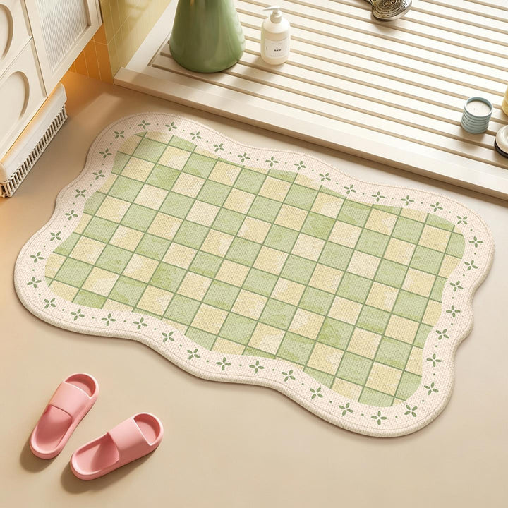 Absorbent Floral Embossed Bath Mat Kalsten