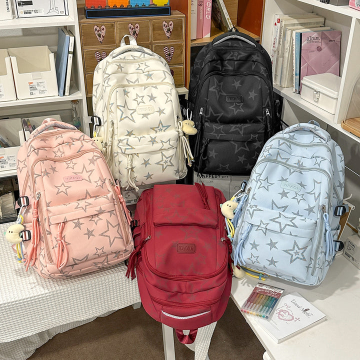 Stylish Star-Printed School Backpack Kalsten