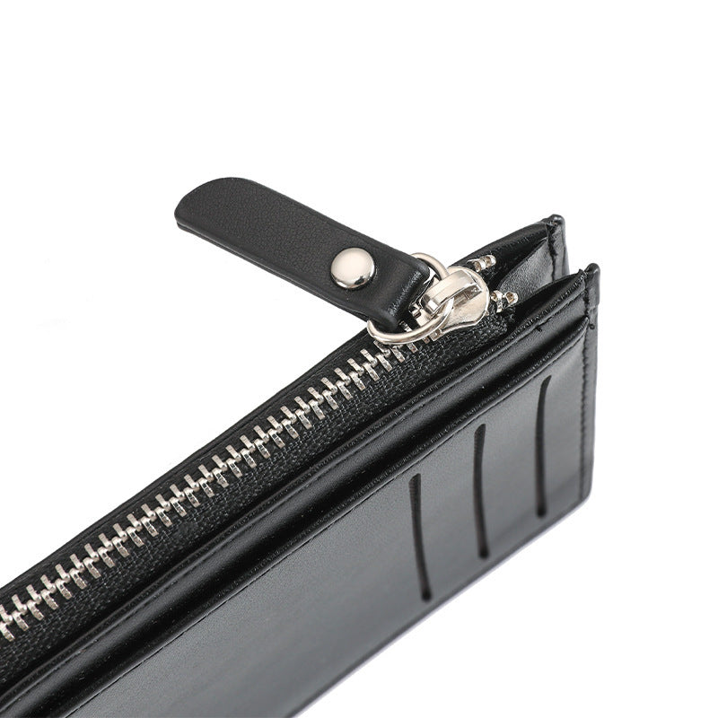 Compact Zippered Leather Cardholder Kalsten