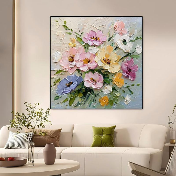 Hand-Painted Floral Canvas Wall Art