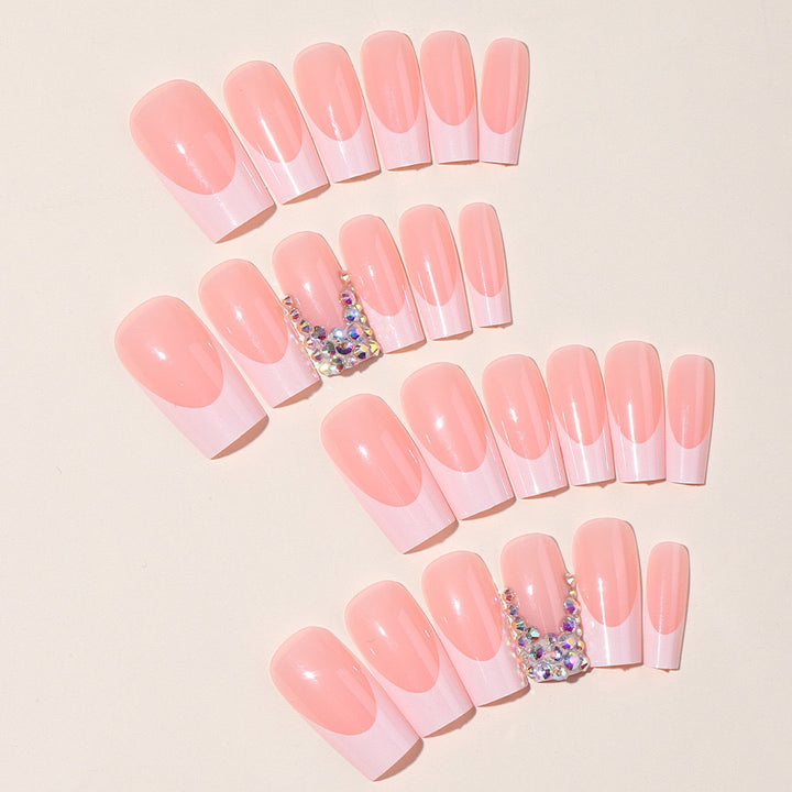 Stylish nail extensions with glitter design Kalsten