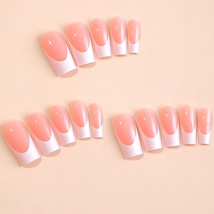 Creative acrylic nail set with elegant French-tip design Kalsten