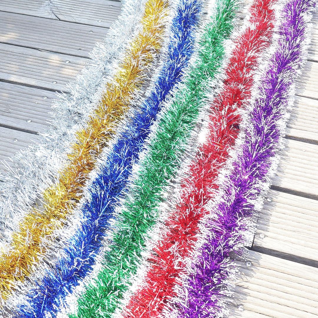 Glittering Christmas garland with snowflake motifs