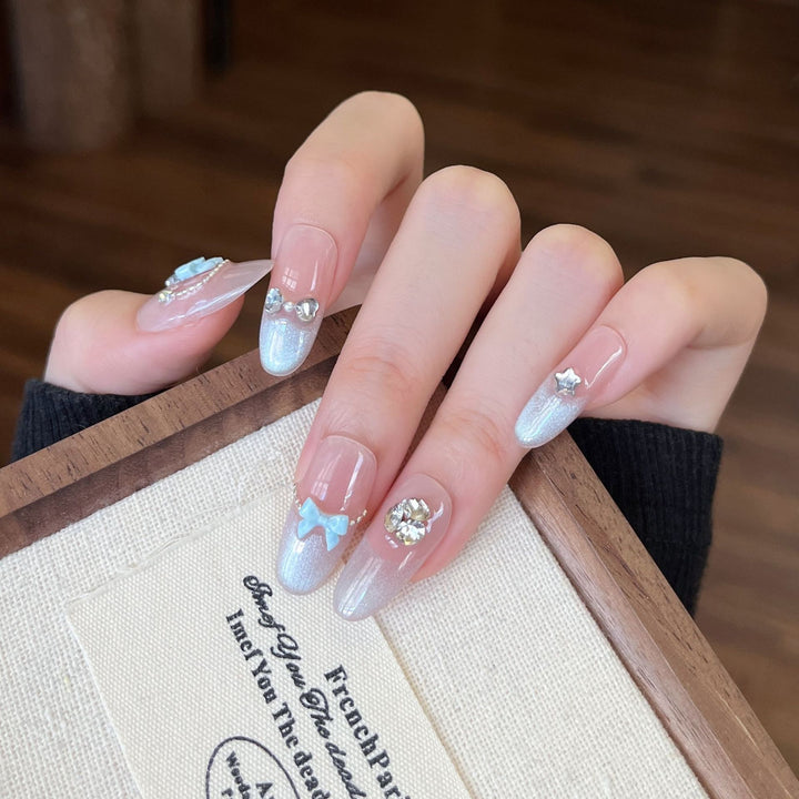 Elegant Nail Art Extensions with Pearl Accents Kalsten