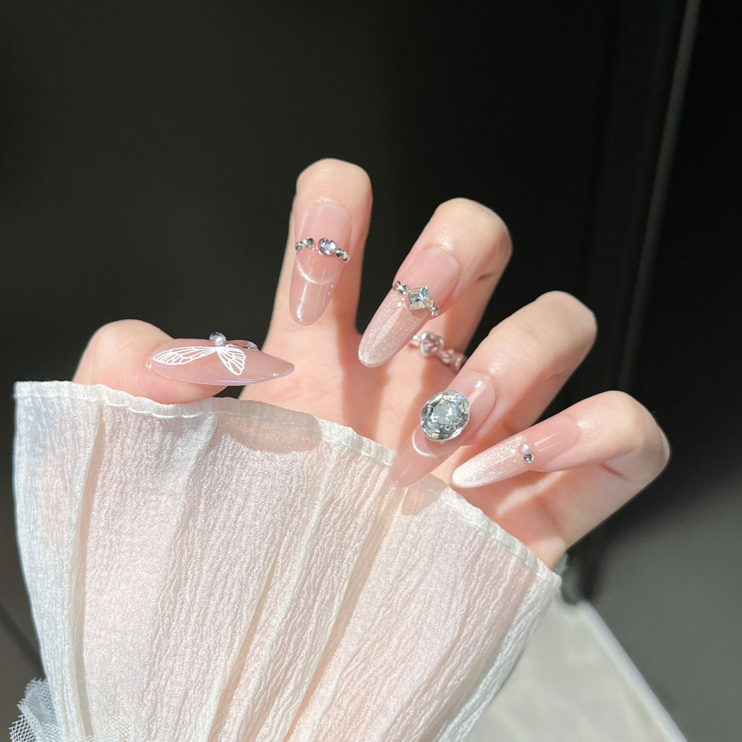 Elegant Floral Design Press-On Nail Extensions Kalsten