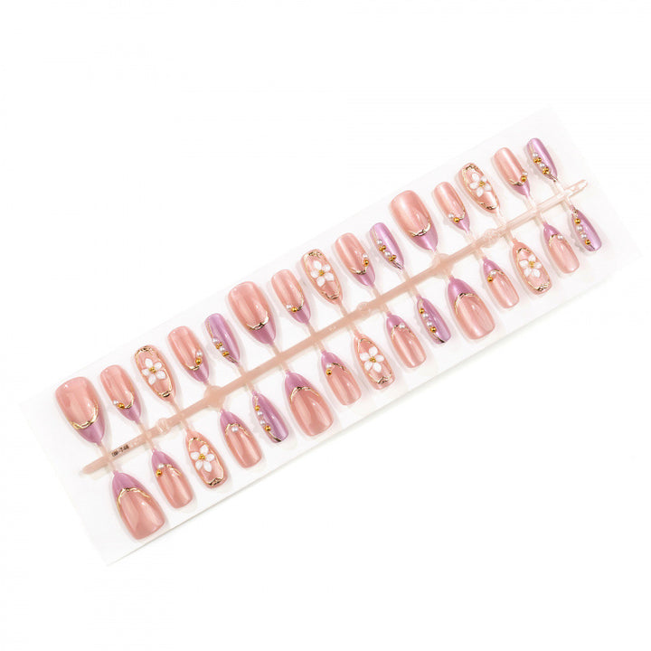 Floral Embellished Press-On Nail Set