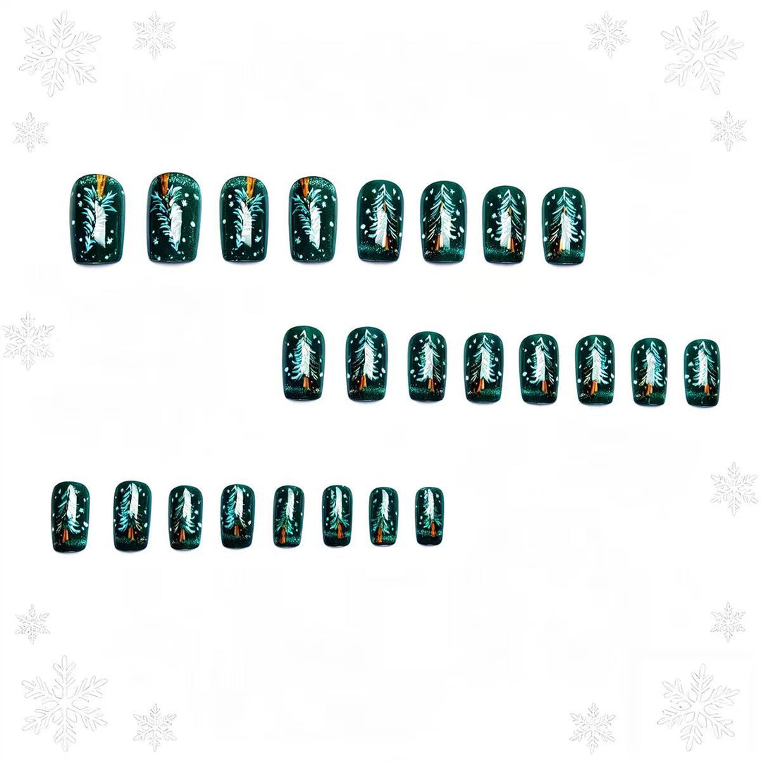 Artificial Nails in Festive Christmas Tree Design Kalsten