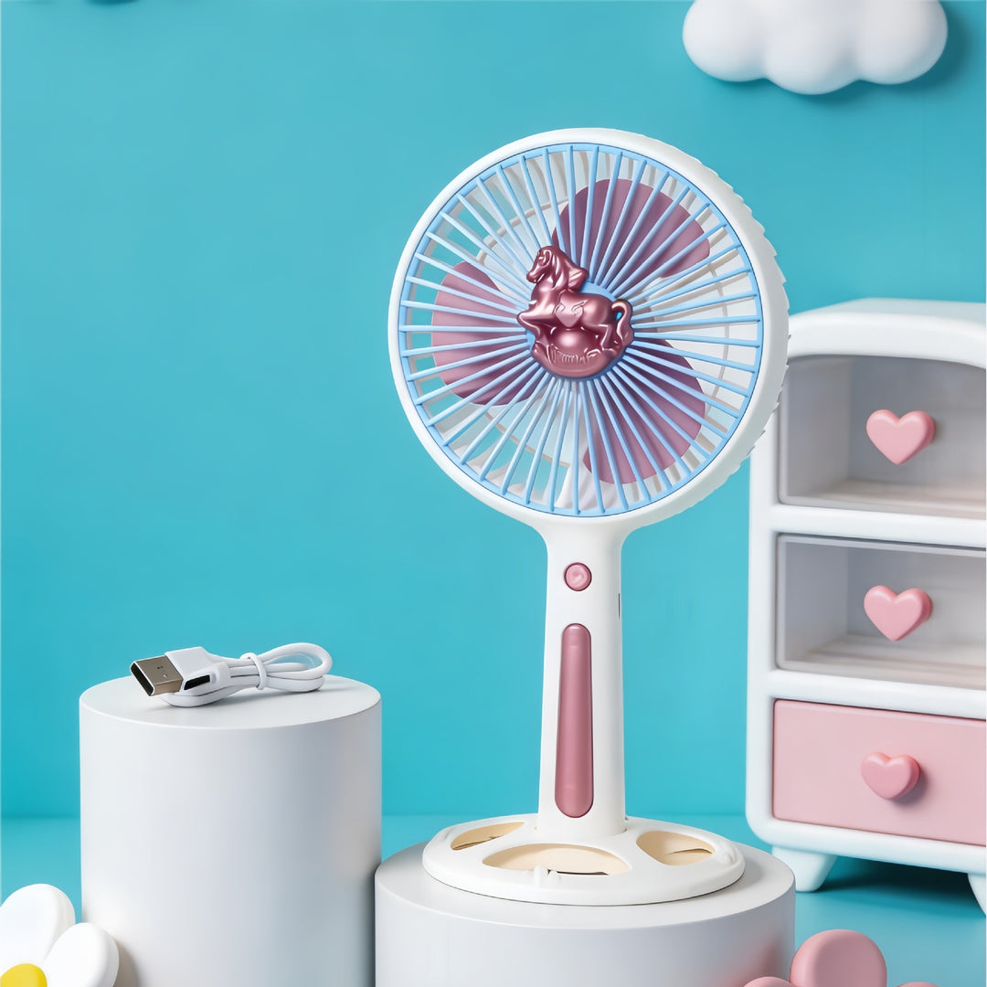 Women's Portable Mini Fan with USB Charging Function and Ergonomic Handle Kalsten