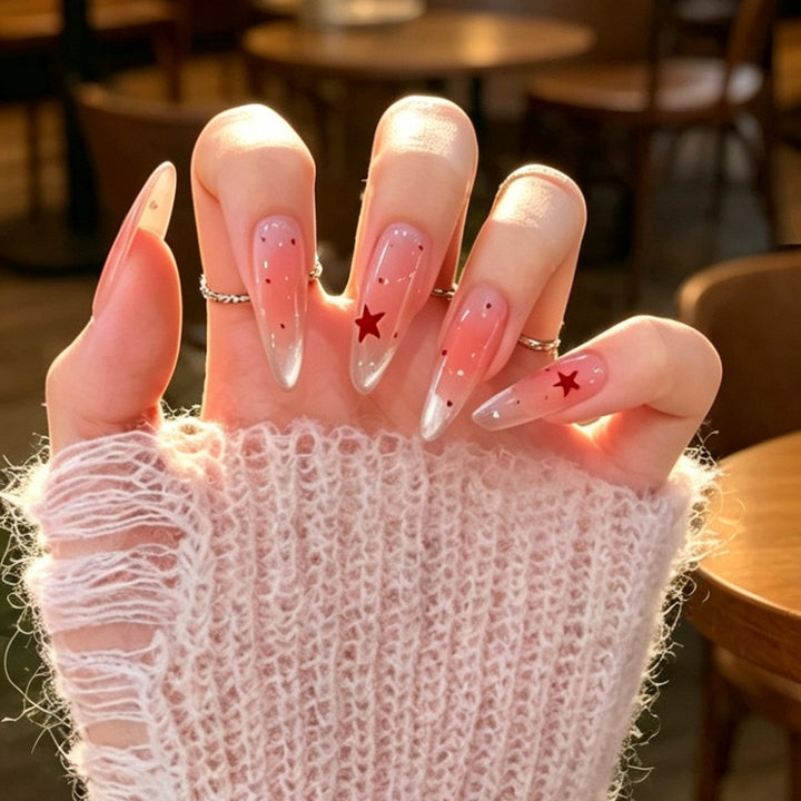 Decorative Star-Accented Press-On Nail Set Kalsten