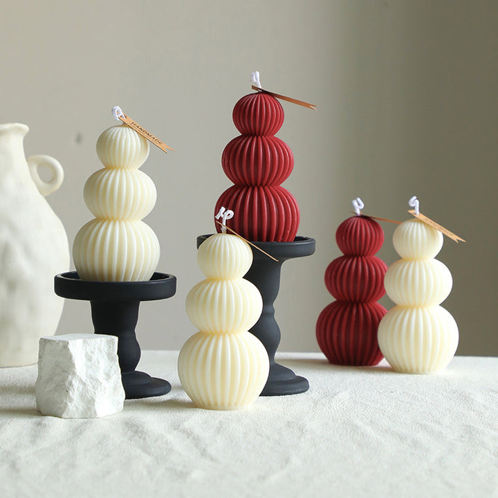 Minimalist Sculpted Pillar Candle Pedestal