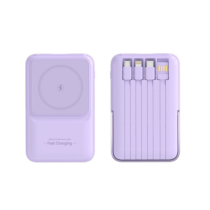 Portable power bank with magnetic charging technology and integrated cable management Kalsten