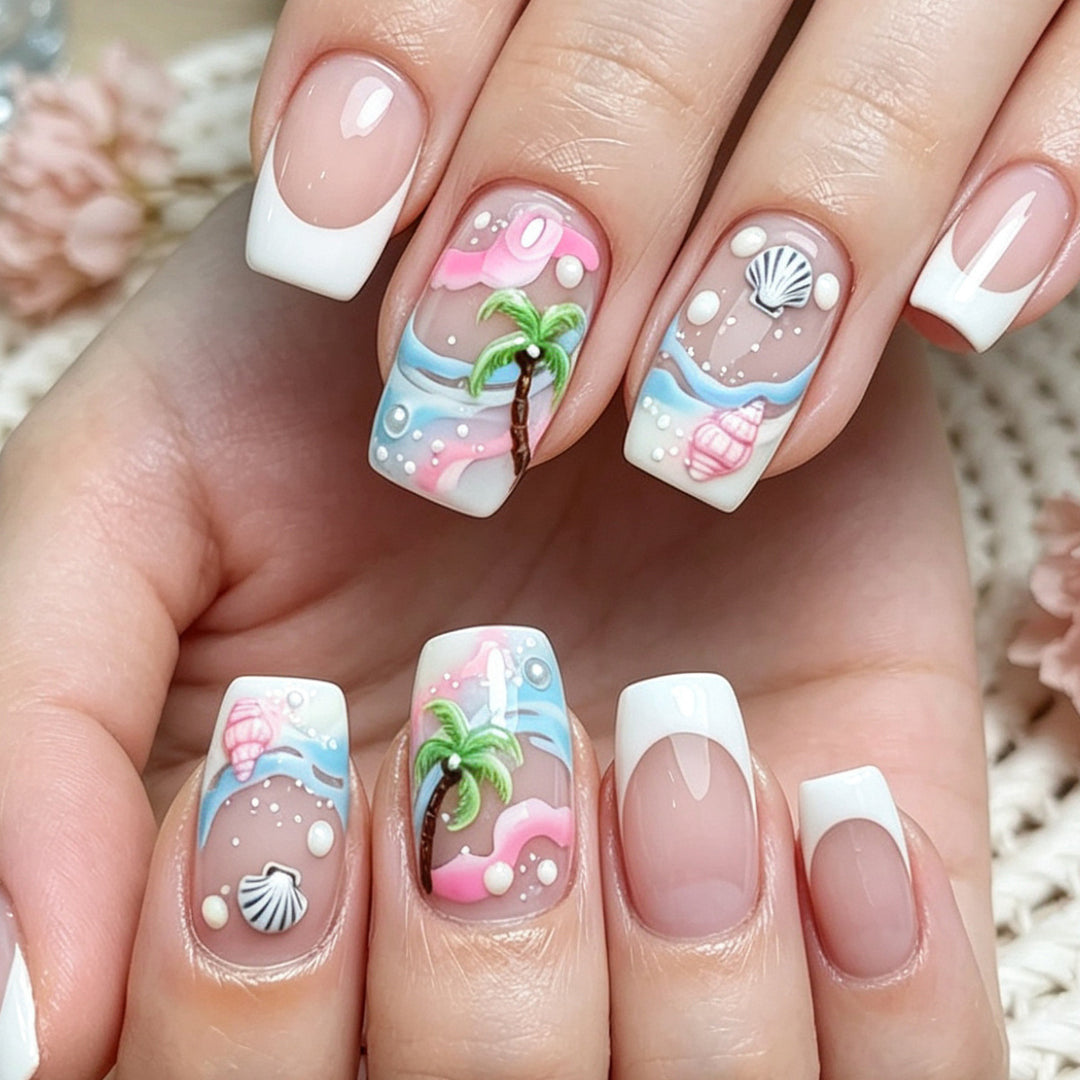 Tropical Ocean-Themed Nail Art Kalsten