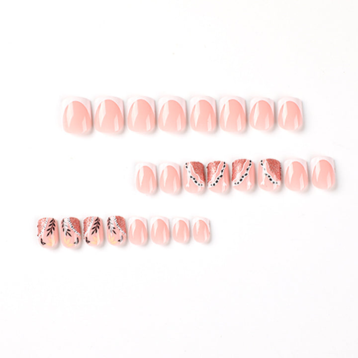 Trendy artificial nails in flower and glitter pattern Kalsten