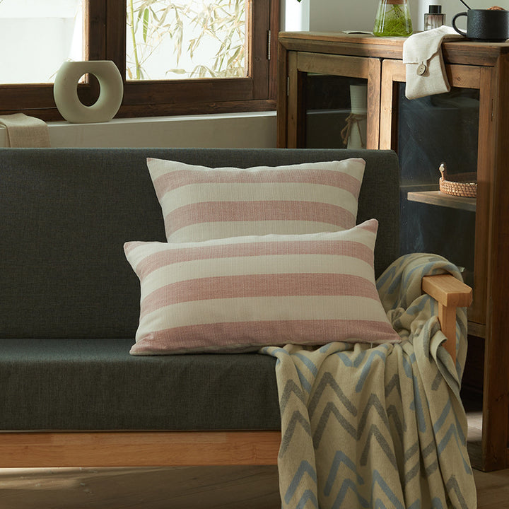 Textured Striped Throw Pillow