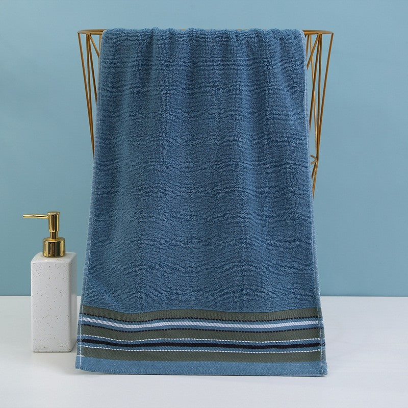 Premium Terry Bath Towel With Elegant Striped Border Kalsten