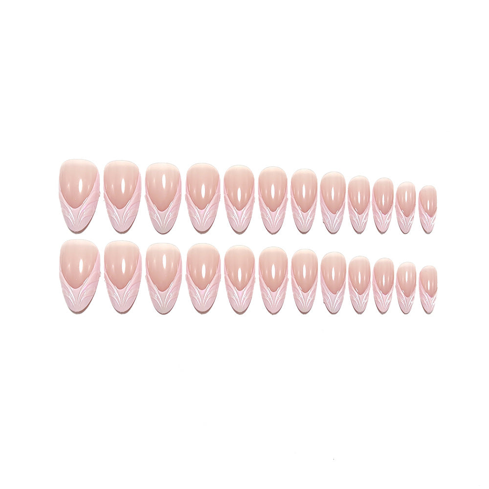 Artificial nails in elegant stiletto design with holographic accents Kalsten