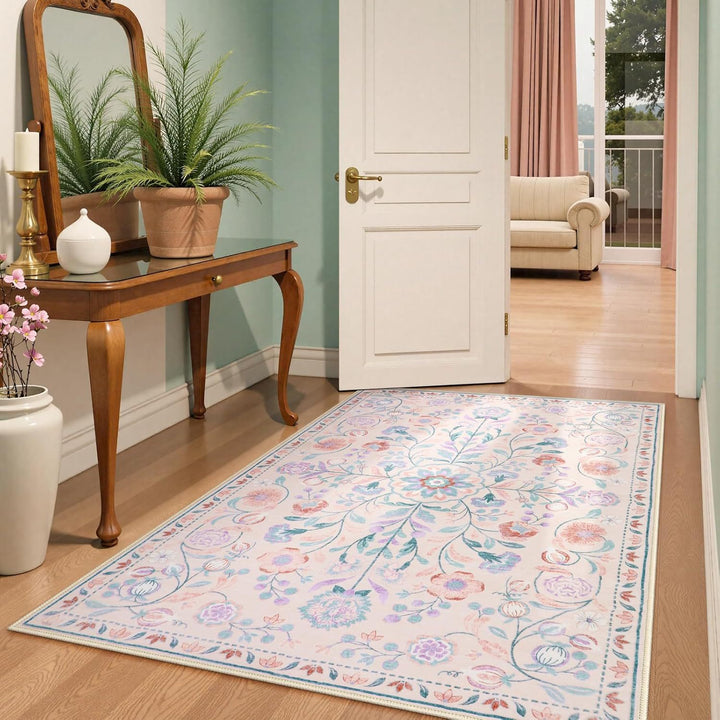 Flower theme rug