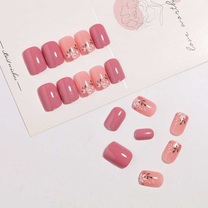 Artistic Floral Nail Design Press-On Set Kalsten