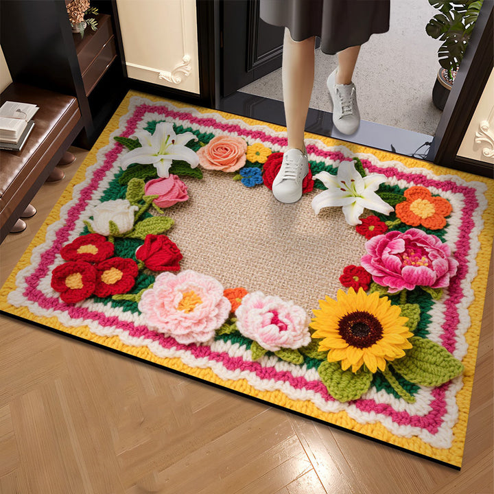 Floral Design Entrance Mat