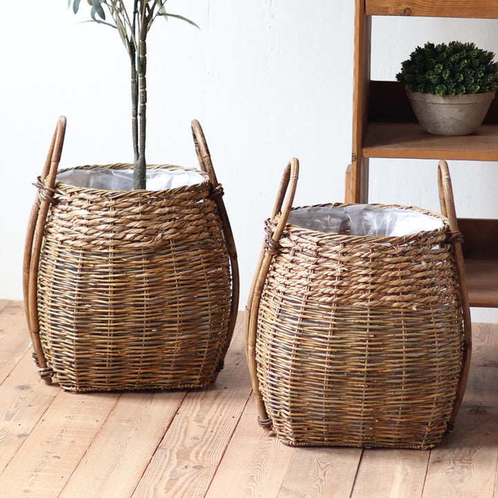 Braided storage basket with practical handles Kalsten