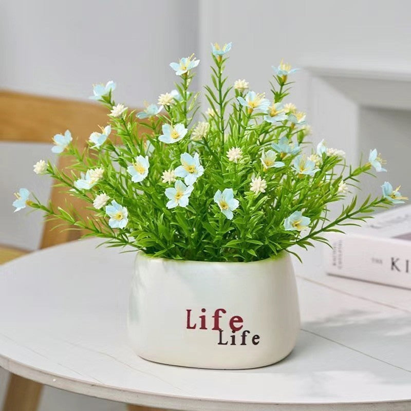 Decorative Potted Faux Flower Arrangement