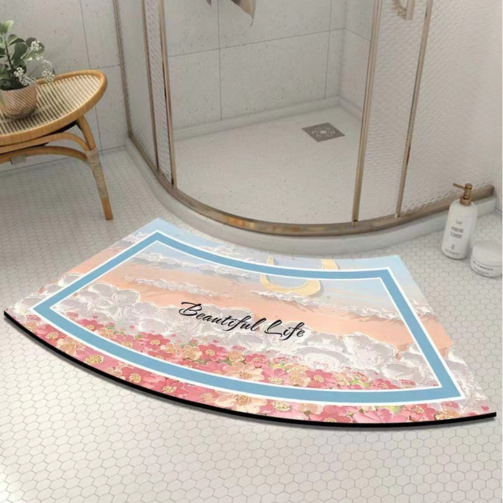 Artistic Curved Bath Mat Kalsten