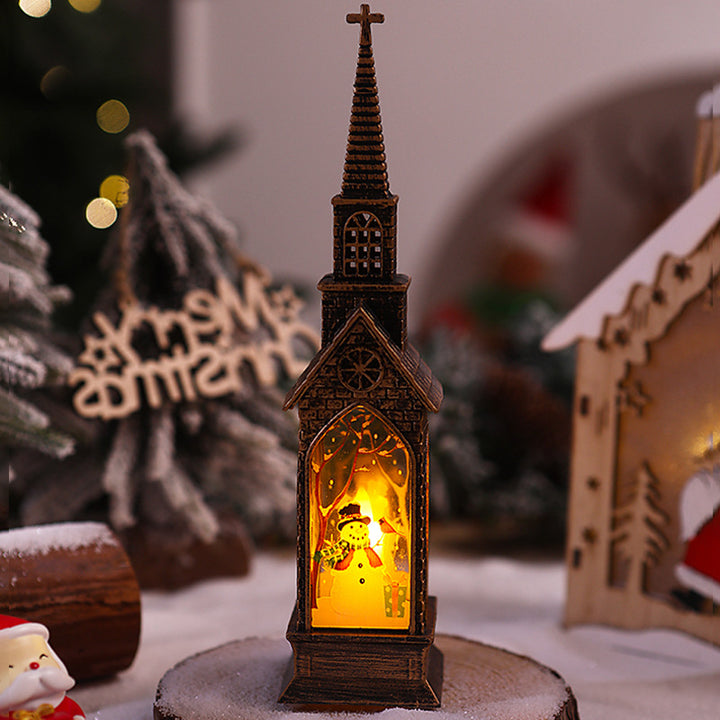 Nostalgic Christmas lantern with movable Santa motif Kalsten