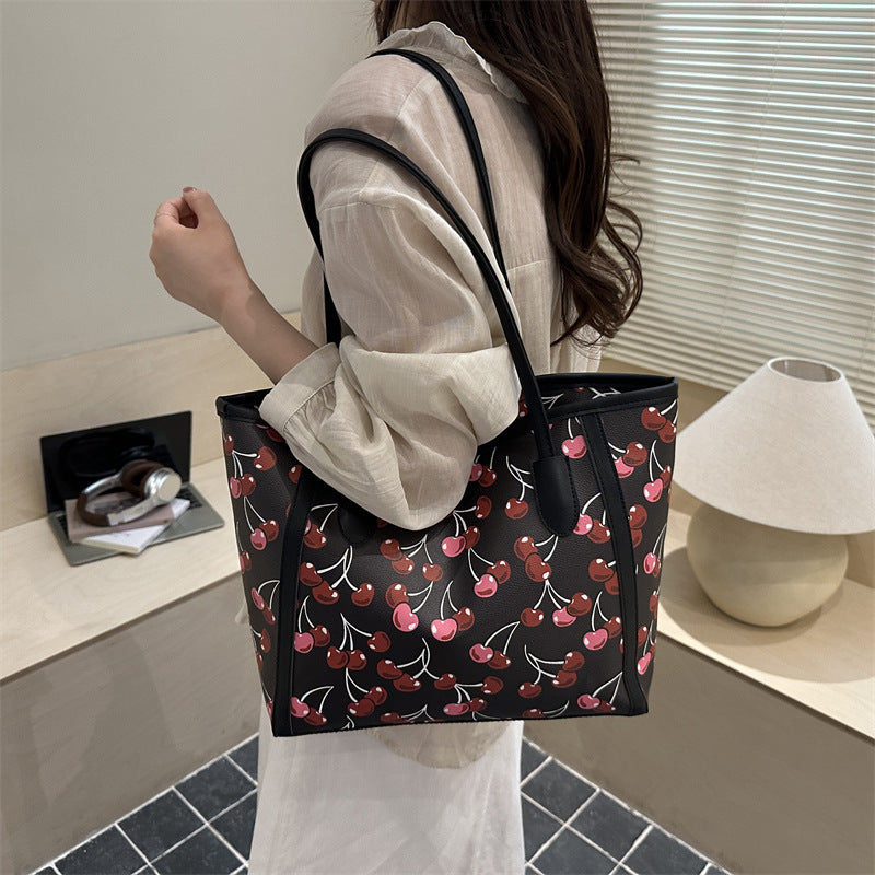 Cherry-Print Tote Bag