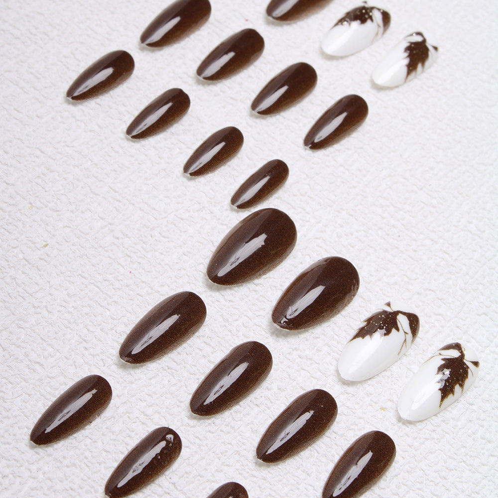 Artistic Leaf-Designed Press-On Nails Kalsten