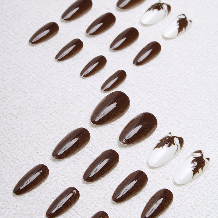 Artistic Leaf-Designed Press-On Nails Kalsten